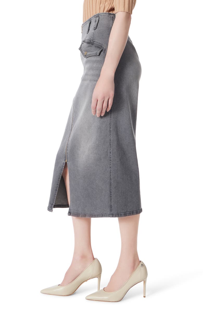 DO by Dee Ocleppo Zip Front High Waist Denim Skirt, Alternate, color, 