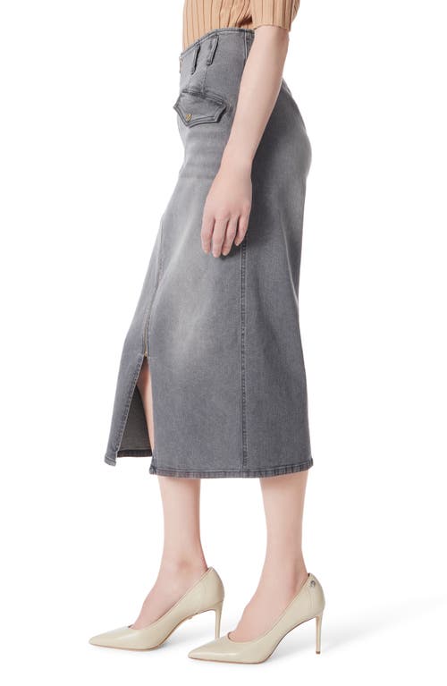 Do By Dee Ocleppo Zip Front High Waist Denim Skirt In Charcoal