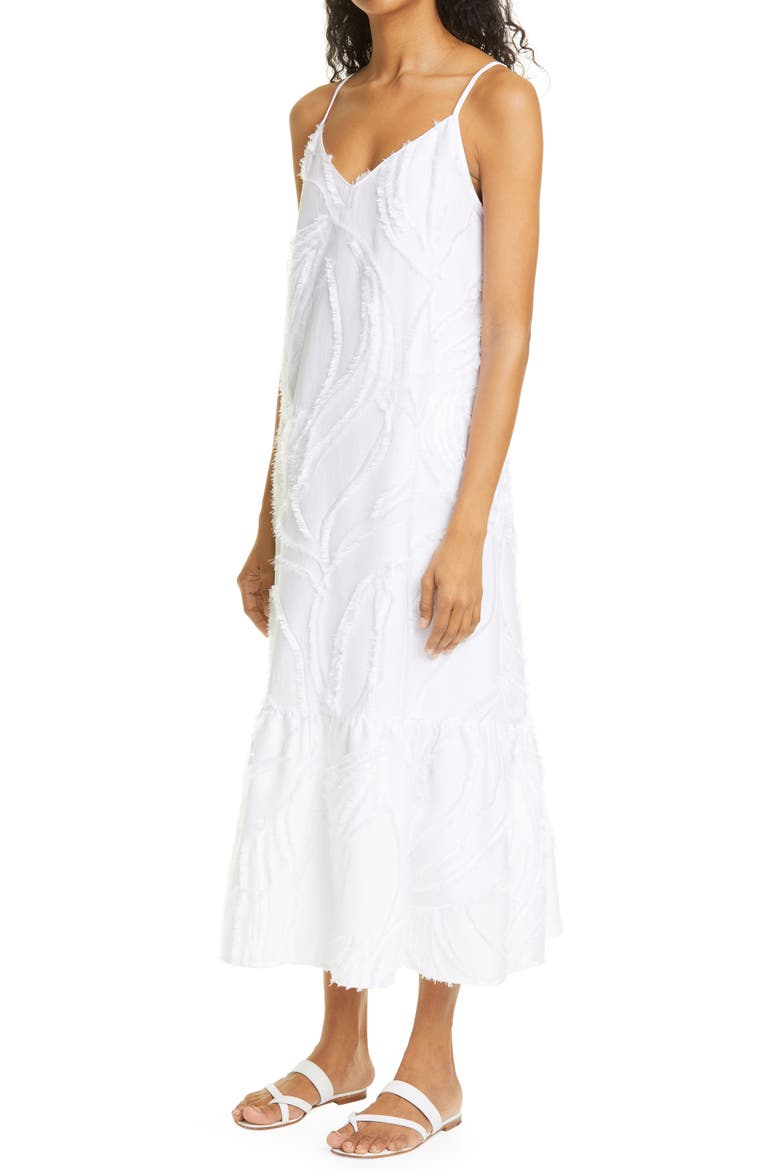 Josephine Fringed Jacquard Maxi Dress, Alternate, color, WHITE