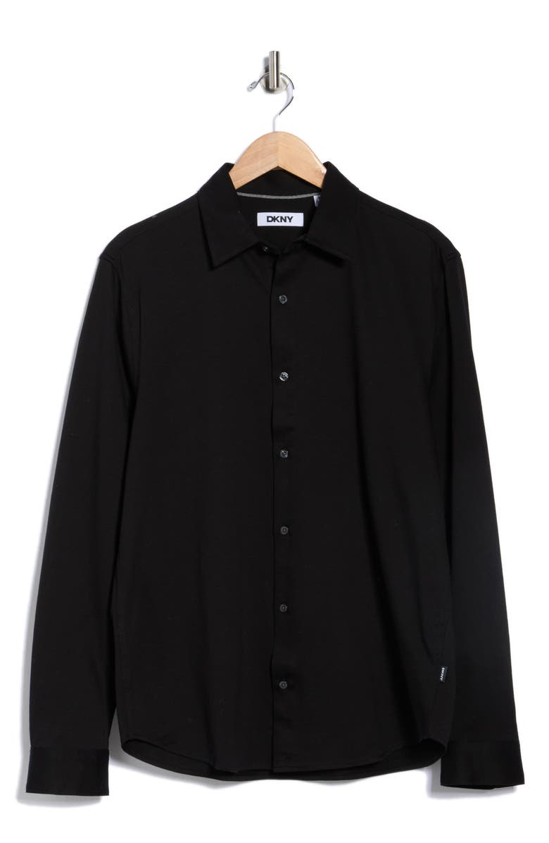 DKNY SPORTSWEAR Metropolis Button-Up Shirt, Alternate, color, Black
