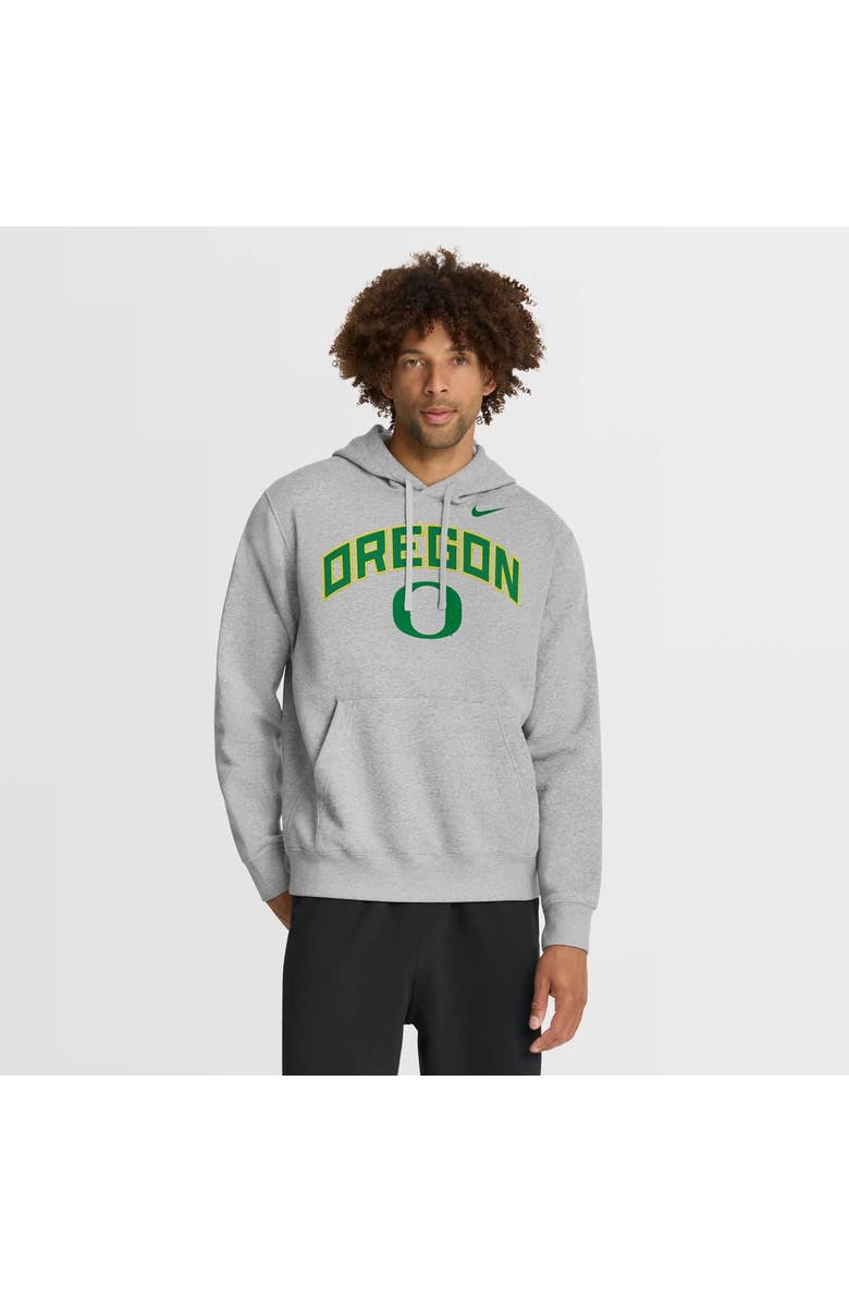 Nike Men's Nike Gray Oregon Ducks Club Fleece Arch Pullover Hoodie, Main, color, Gray