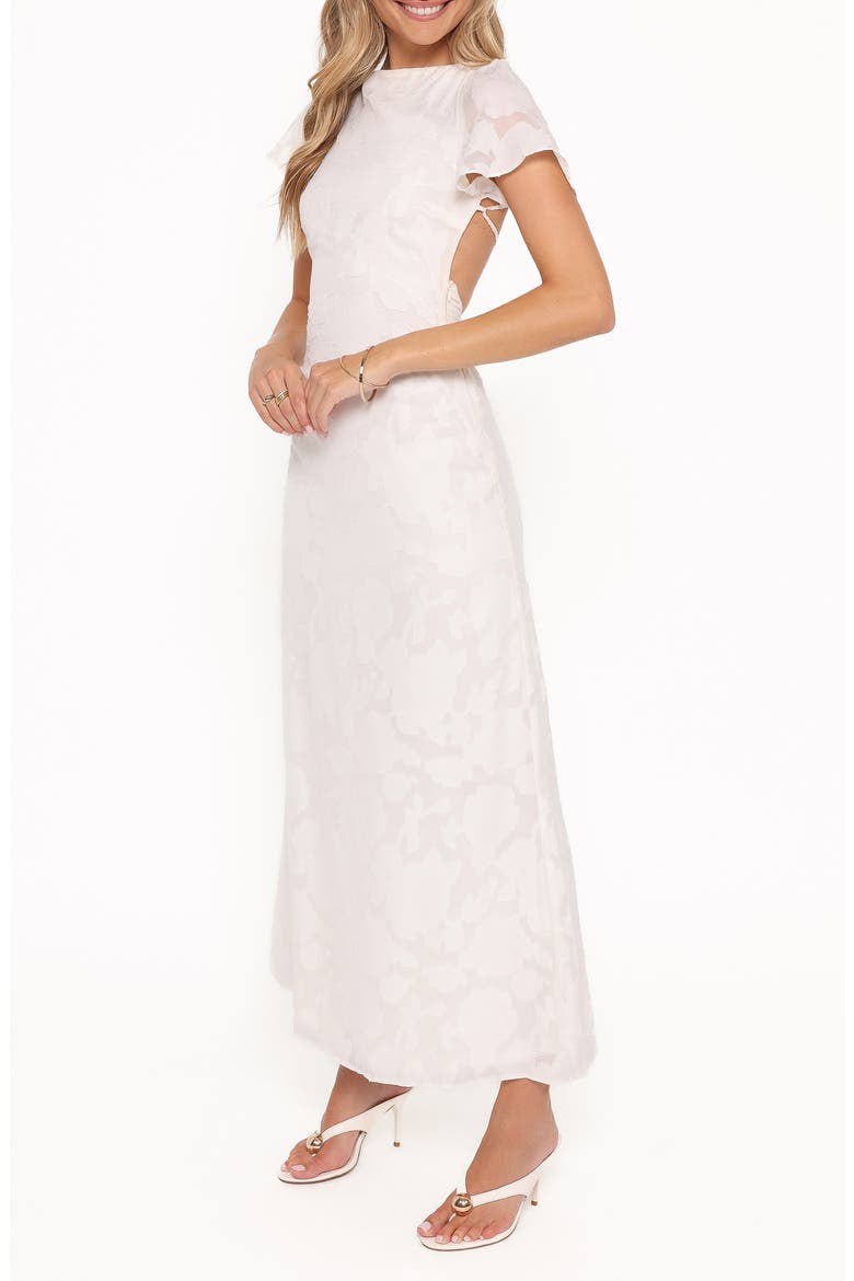 Henna Floral Open Back Maxi Dress, Alternate, color, IVORY