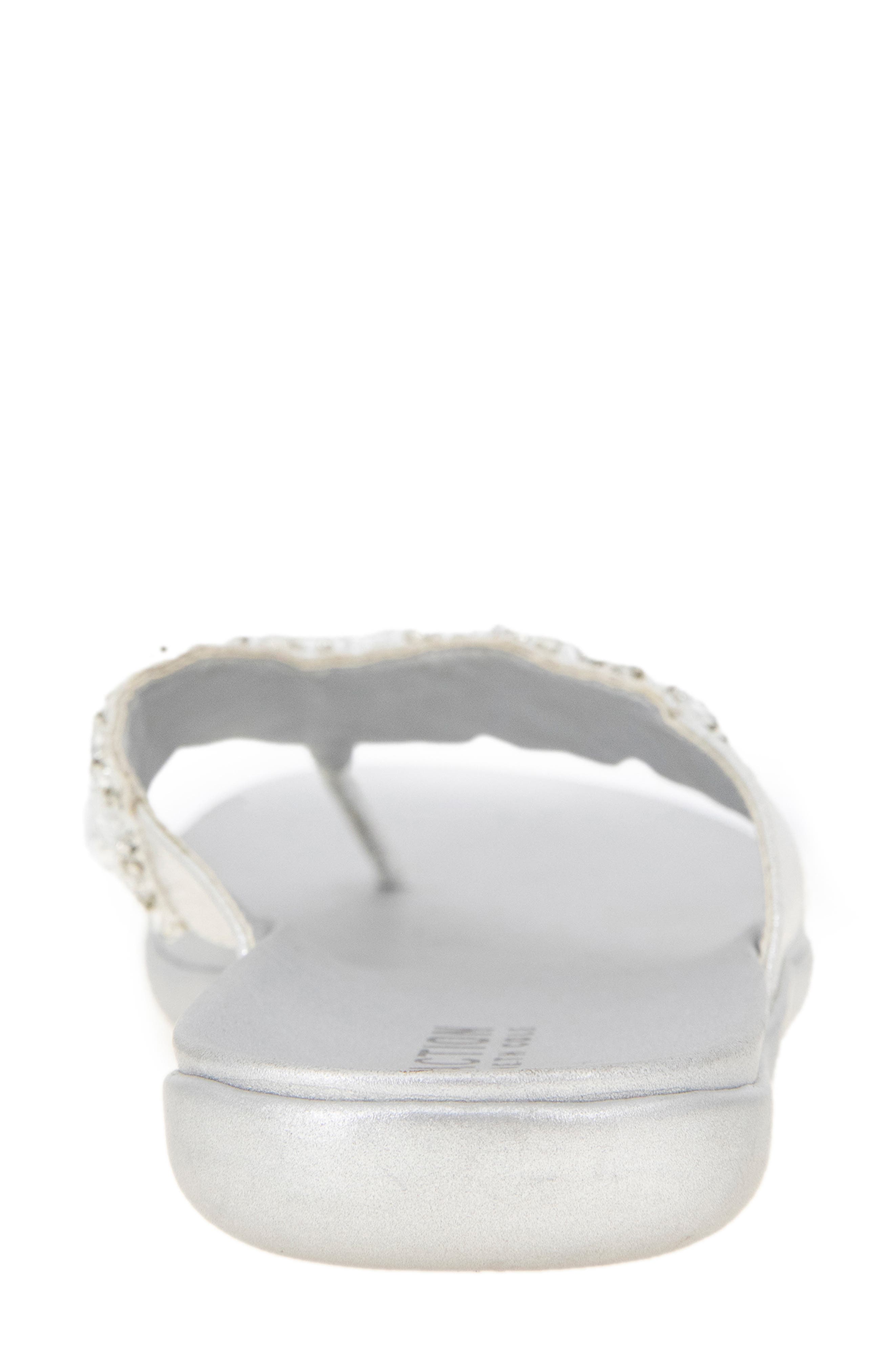 Kenneth Cole Reaction Glam-Athon Embellished Thong Sandal, Alternate, color, Silver
