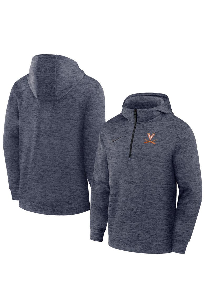 Men's Nike Navy Virginia Cavaliers Coaches Dri-FIT Half-Zip Hoodie, Main, color, Navy