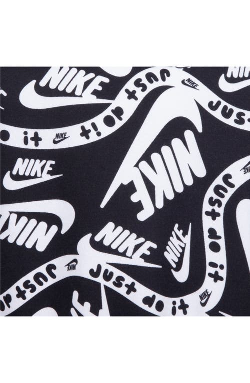 Nike Kids' Club Allover Print Sweatshirt & Joggers Set In Black