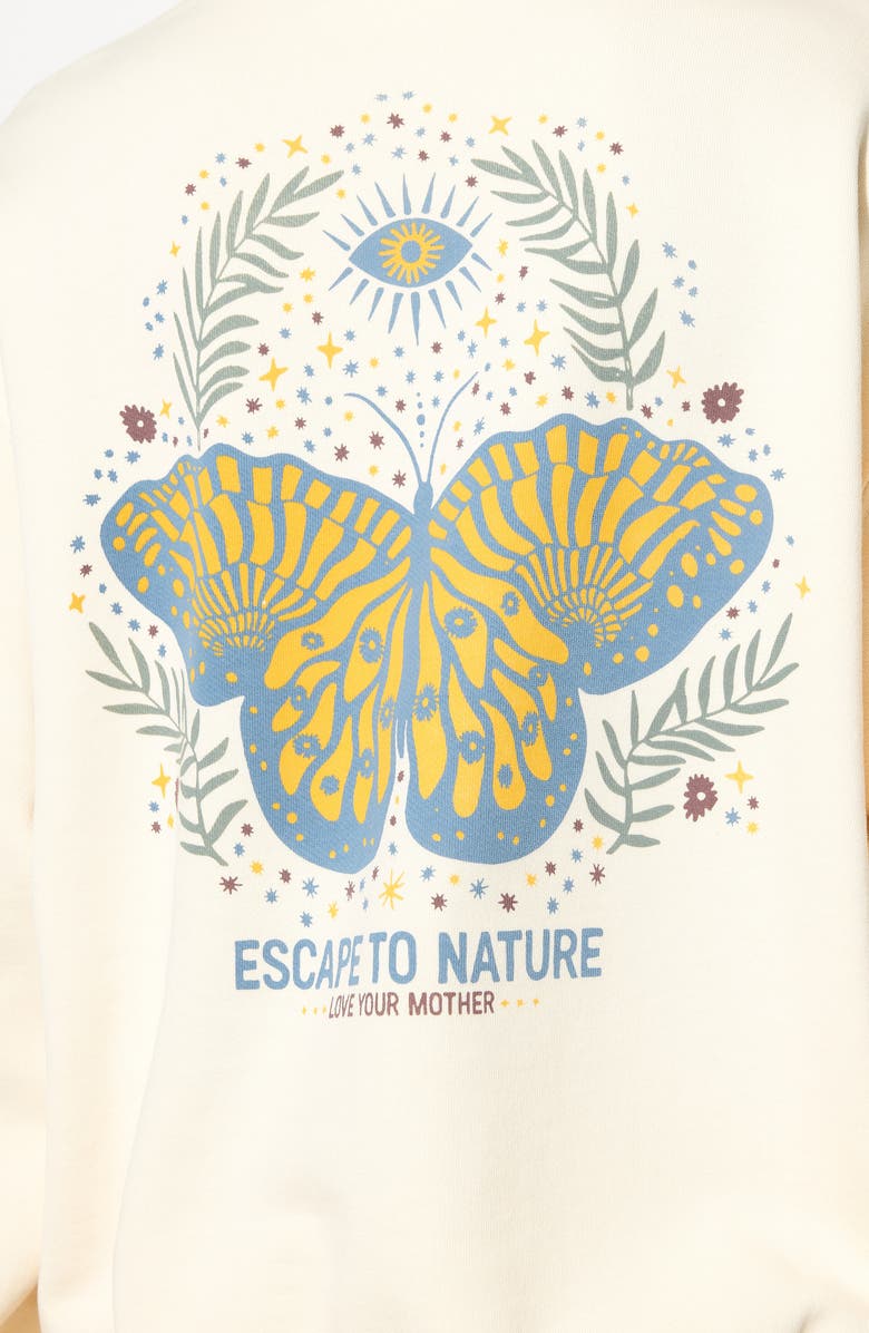 Spiritual Gangster 222 Nature La Brea Butterfly Cotton Graphic Sweatshirt, Alternate, color, Canvas