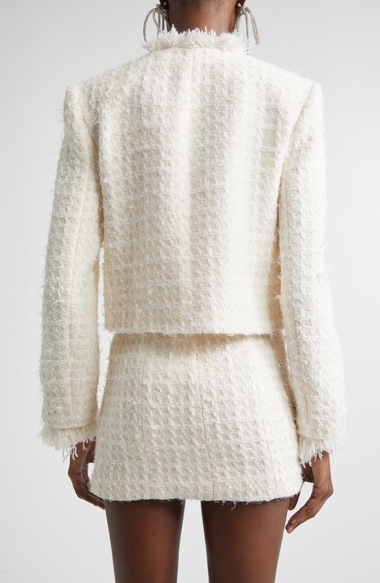 Area Tweed Lady Jacket, Alternate, color, Cream White