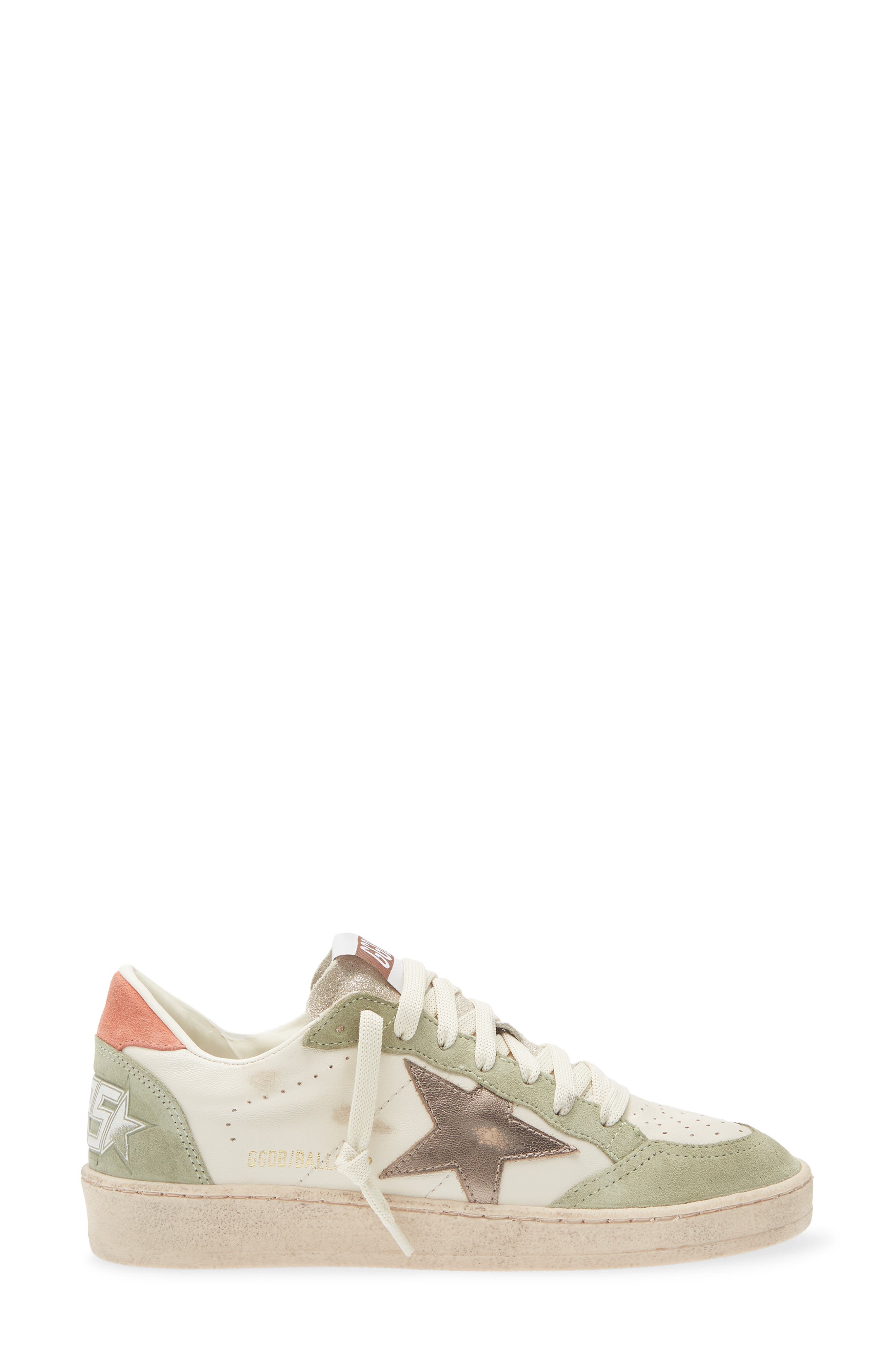 Golden Goose Ball Star Sneaker, Alternate, color, Butter/ Grey/ Sage Green