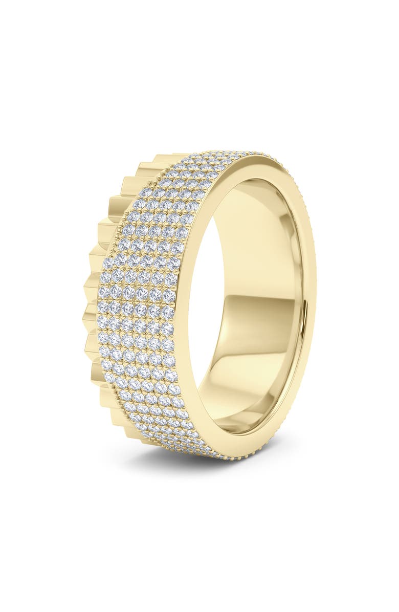 HauteCarat 50/50 Fluted Lab Grown Diamond Ring, Alternate, color, Yellow Gold