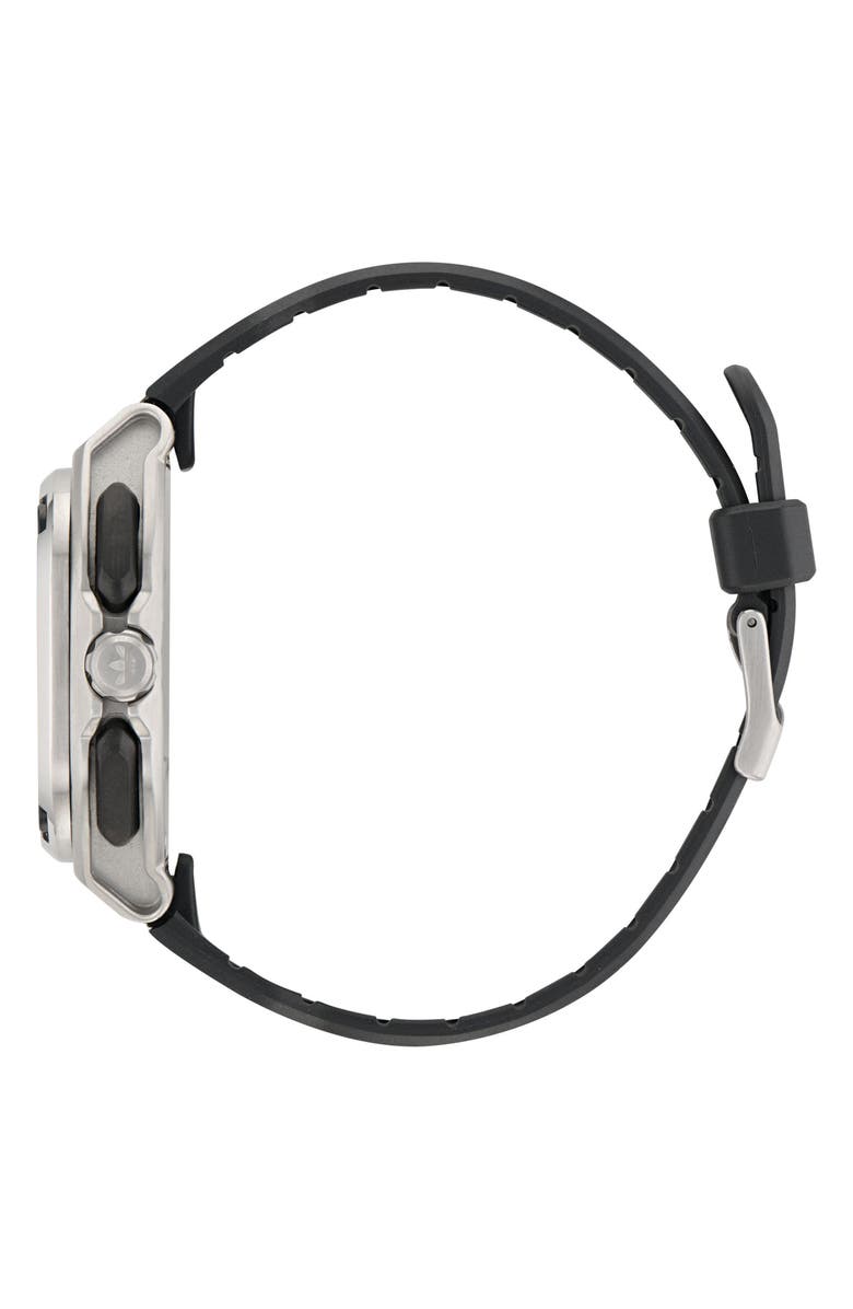 adidas City Tech Three Chronograph Resin Strap Watch, 45mm, Alternate, color, Black