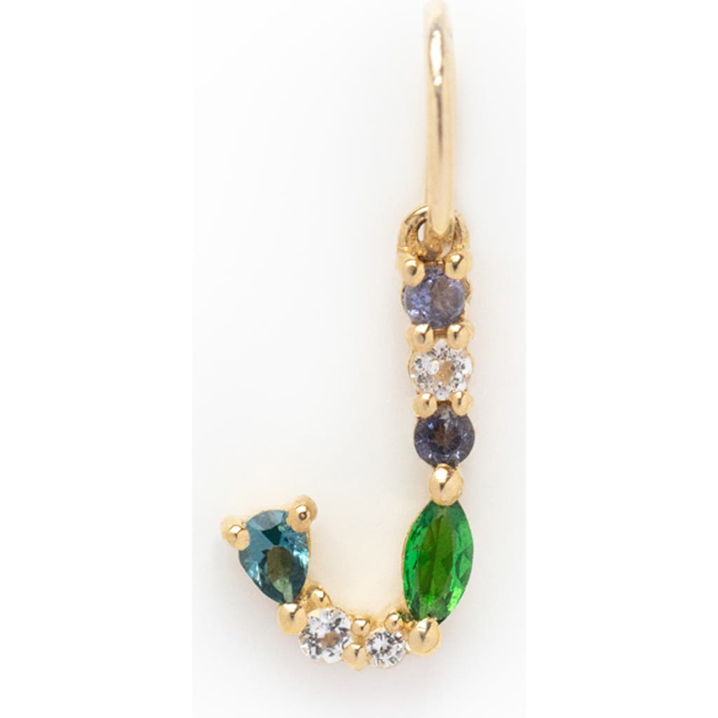 Local Eclectic Semiprecious Stone Initial Charm In Gold