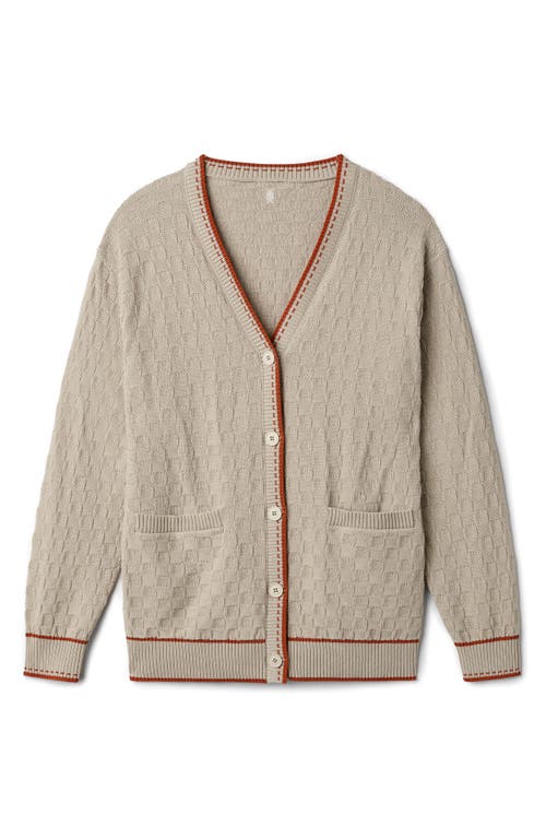 Rhone Birdie Tipped Oversize Cardigan In Neutral
