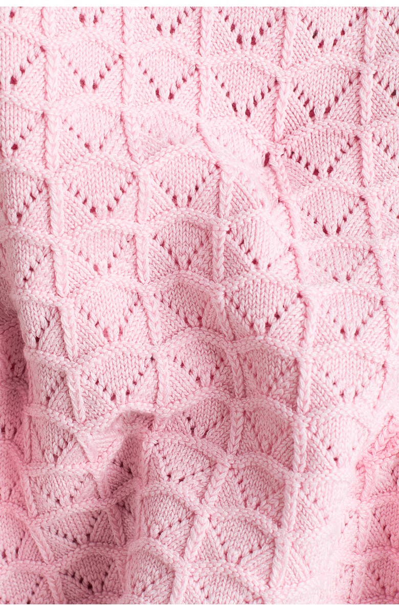 H&M Crochet-look Pointelle-knit Top, Alternate, color, Light Pink