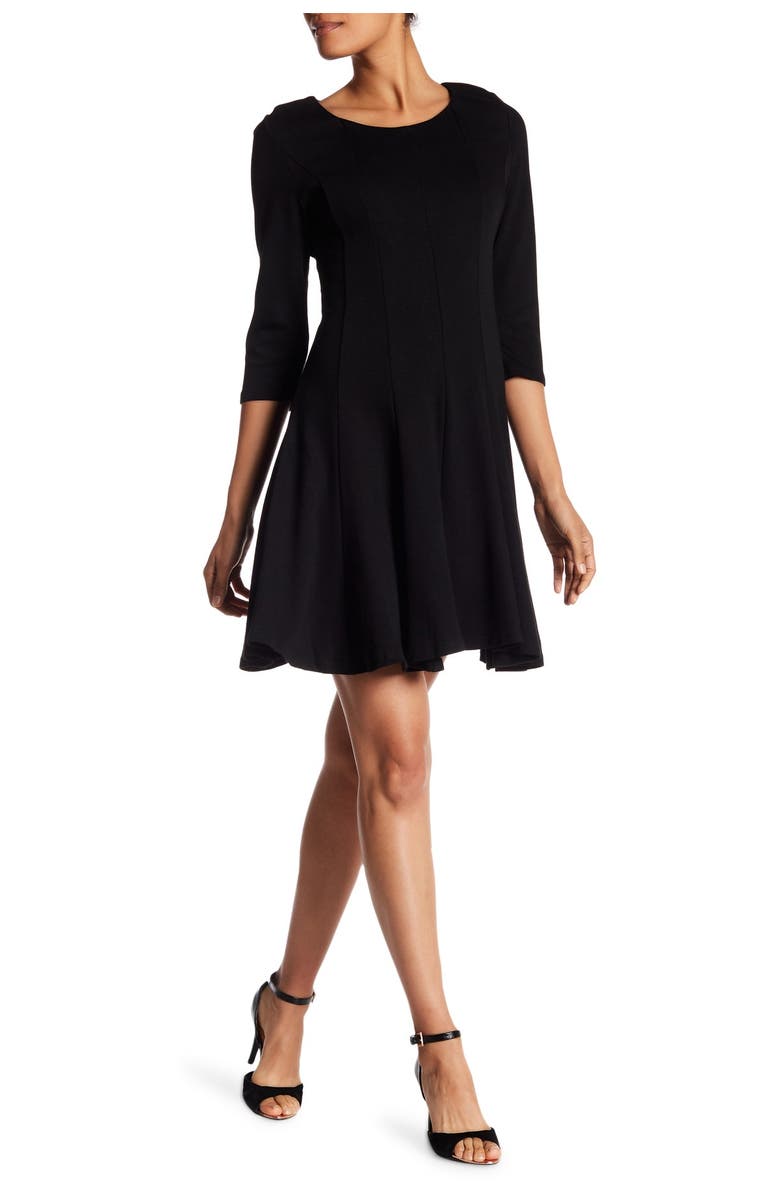 PAPILLON 3/4 Sleeve Fit & Flare Sweater Dress, Main, color, 