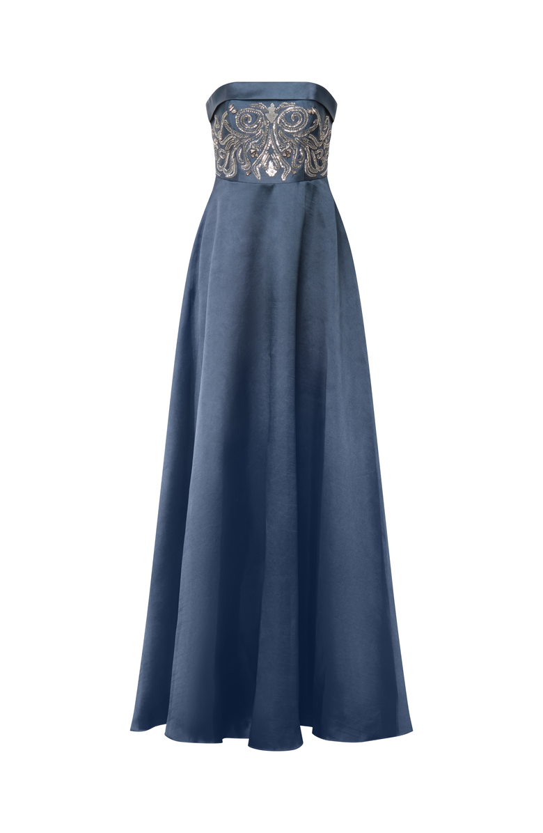 Theia Paloma Mikado A-Line Gown, Alternate, color, 
