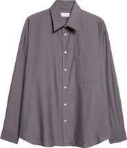 Lemaire Regular Fit Cotton & Silk Button-Up Shirt