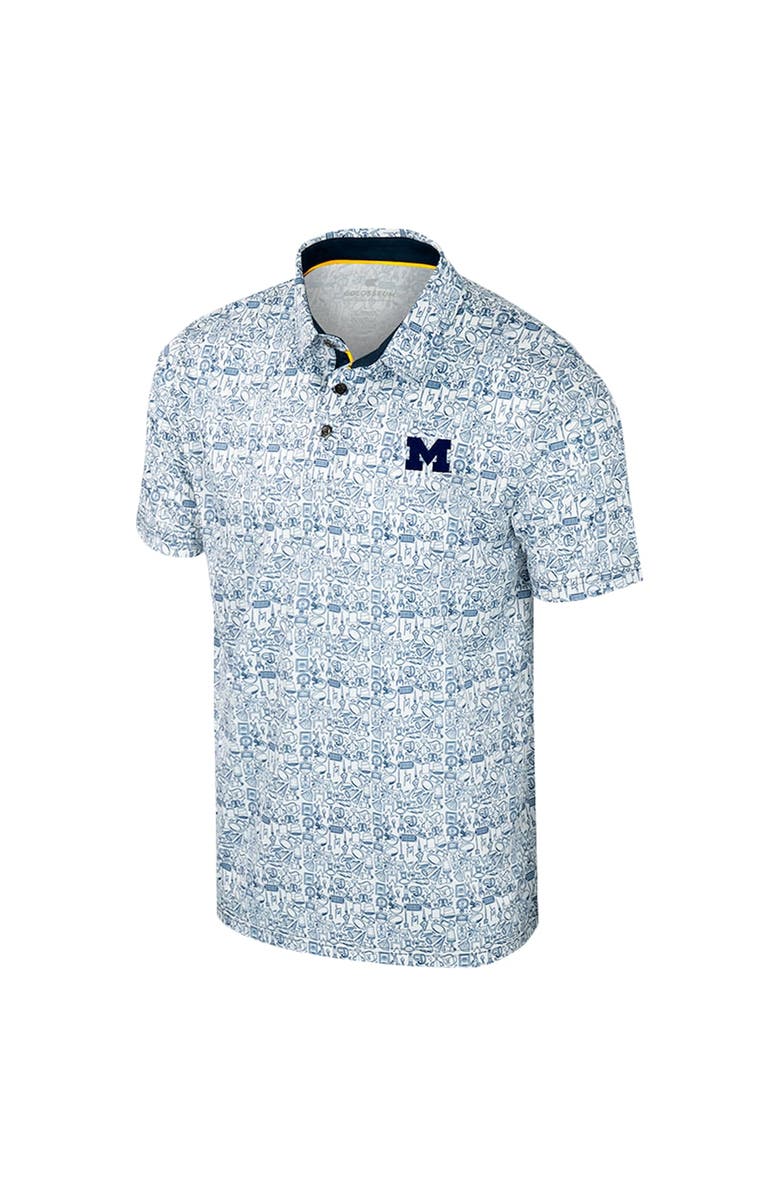 COLOSSEUM Men's Colosseum Navy Michigan Wolverines It's Time! Allover Print Polo, Alternate, color, Navy