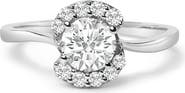 Haus of Brilliance Sterling Silver Lab Grown 1.0 Cttw Diamond Oval Shaped Halo Engagement Ring