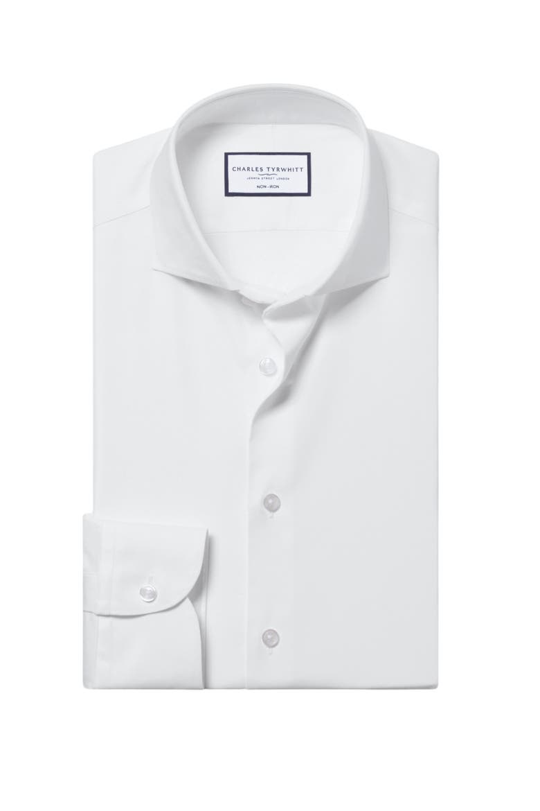 Non-Iron Performance Twill Shirt, Alternate, color, White