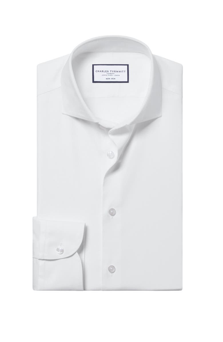 Charles Tyrwhitt Non-Iron Performance Twill Shirt, Alternate, color, White