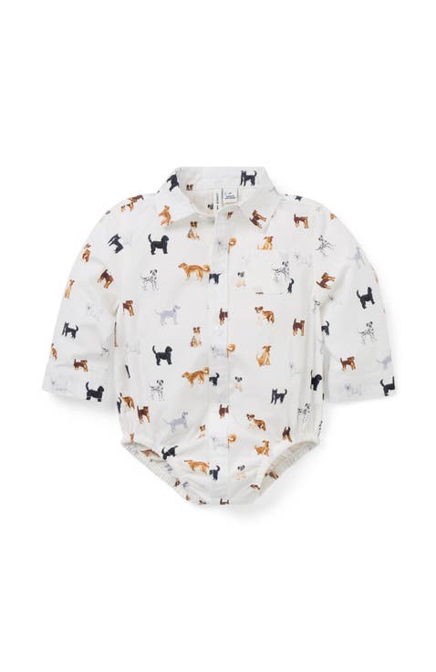 Baby Poplin Dog Friends Bodysuit (Infant)