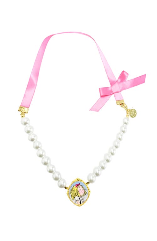 Bits & Bows Eloise Bow Pearls Cameo Necklace In Multi