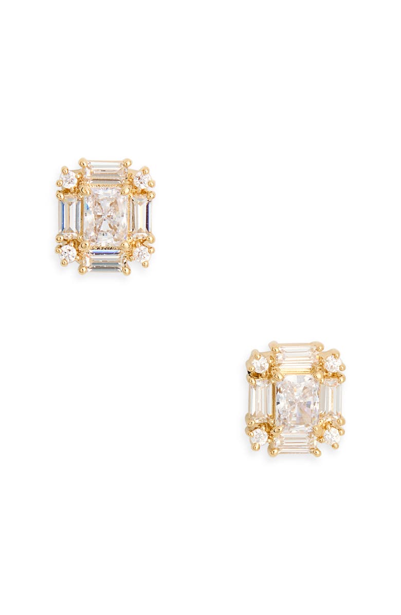 Nadri Nolita Halo Stud Earrings, Main, color, Gold