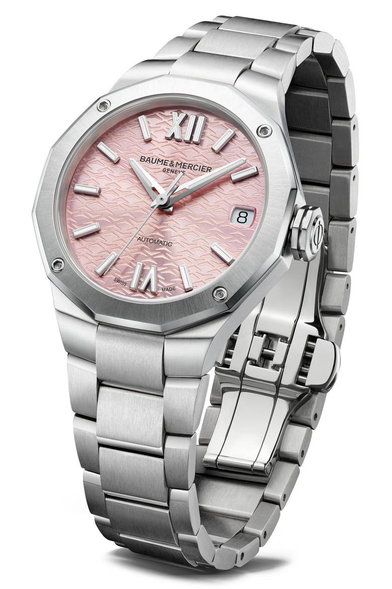Riviera 10675 Automatic Bracelet Watch, 33mm, Alternate, color, PINK