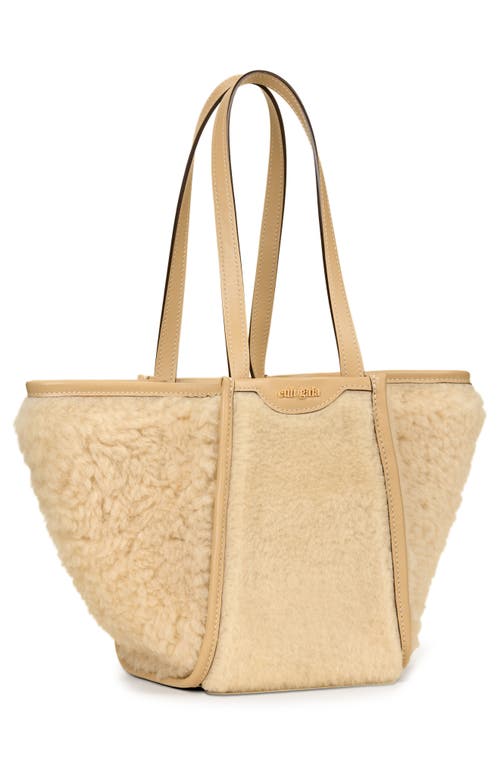 Cult Gaia Small Sadie Lambs Wool Tote Bag In Brown