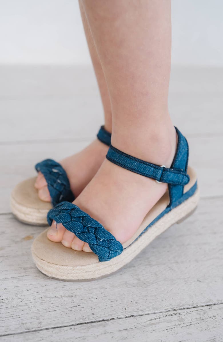 Yosi Samra Kids' Miss April Espadrille Ankle Strap Platform Wedge Sandal, Alternate, color,