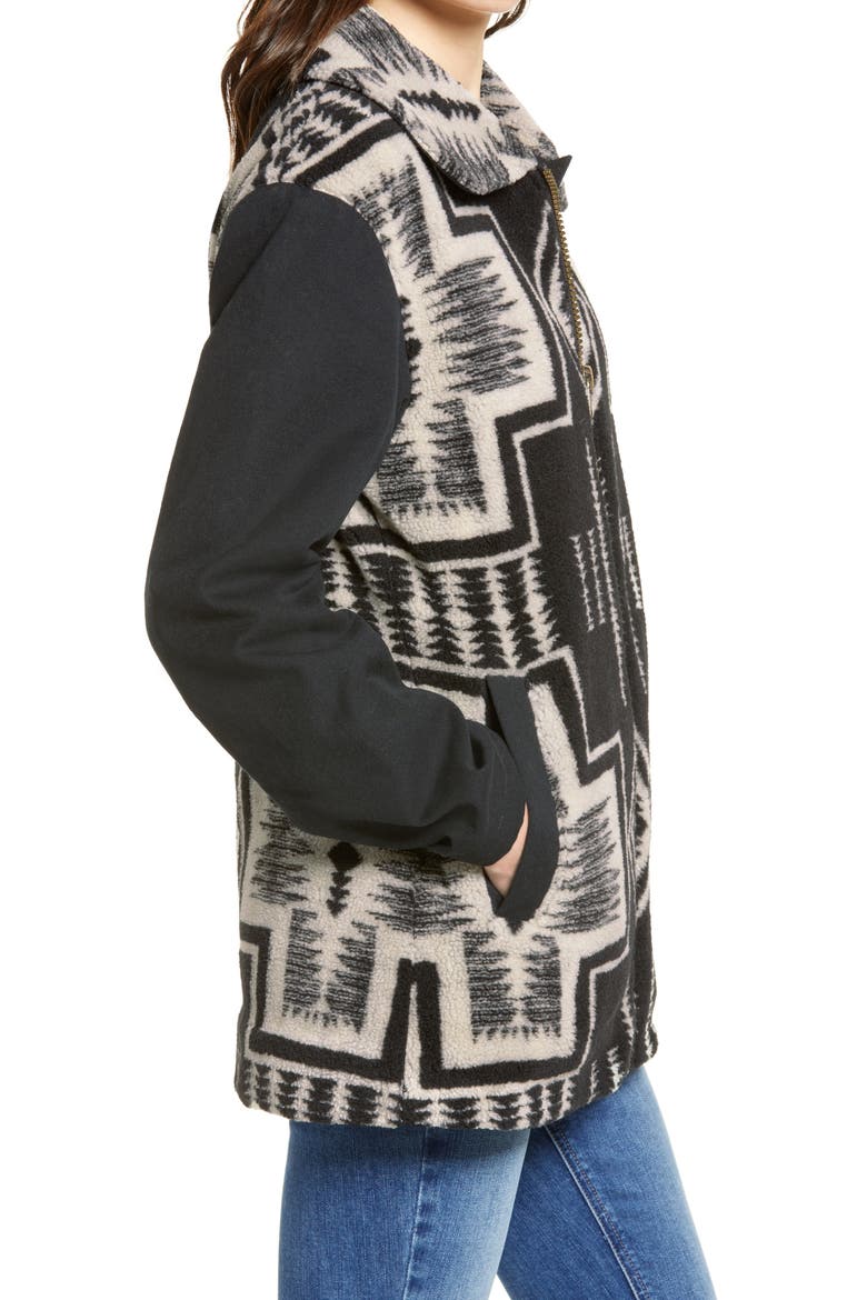Pueblo Mixed Media Coat, Alternate, color, IVORY HARDING