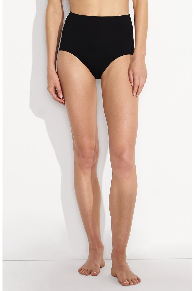 Sculpting Suit Chlorine Resistant Targeted Control Retro High Waisted Bikini Swim Bottoms, Main, color, Black