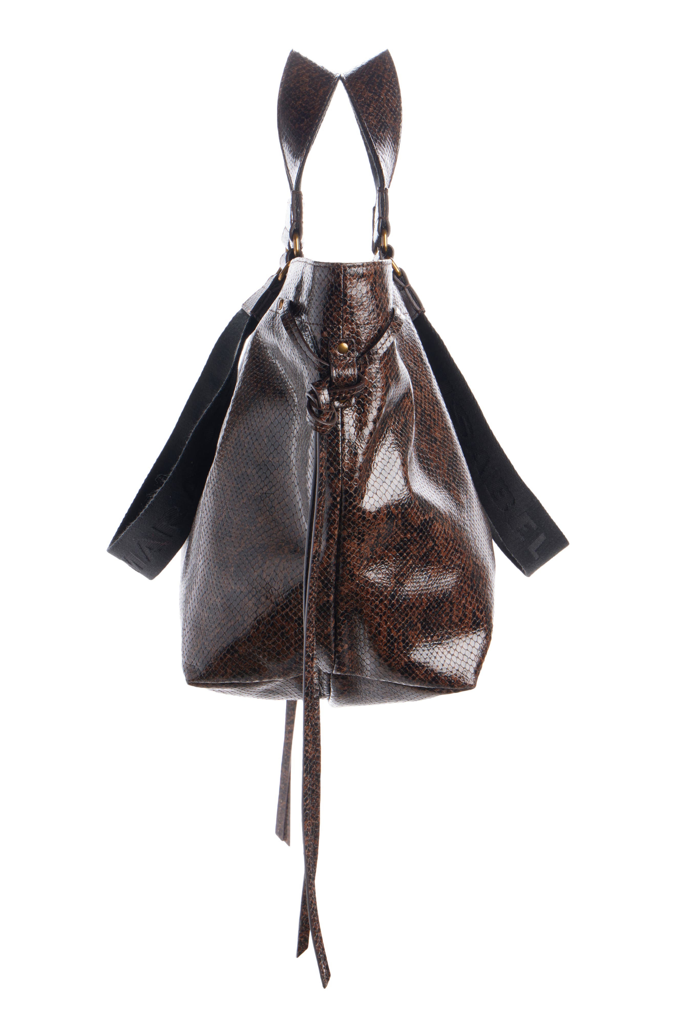 Large Wardy Snakeskin Embossed Leather Tote, Alternate, color, MOCHA 11MA