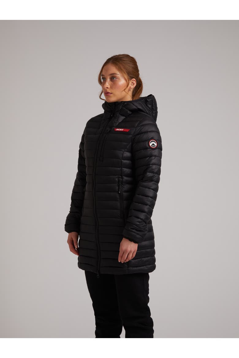 Satell1Te Longline Hooded Jacket, Alternate, color, BLACK