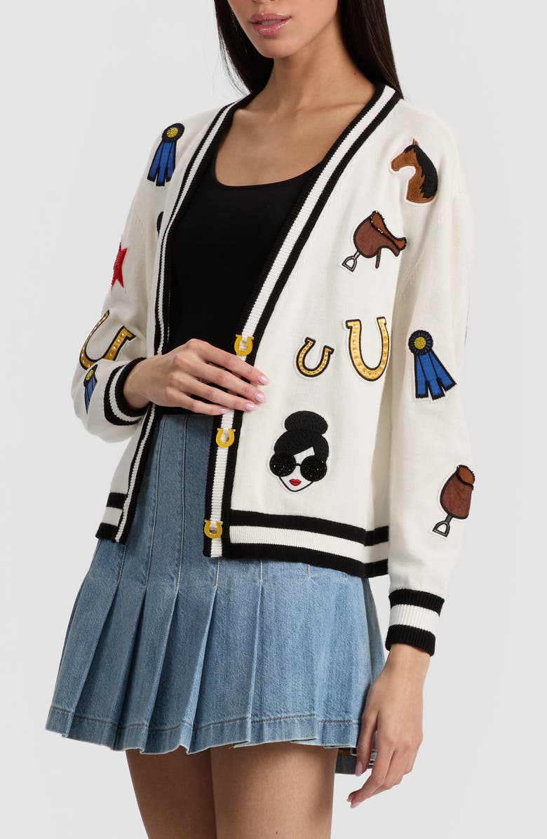 Alice + Olivia Bradley Equestrian Cardigan, Alternate, color,