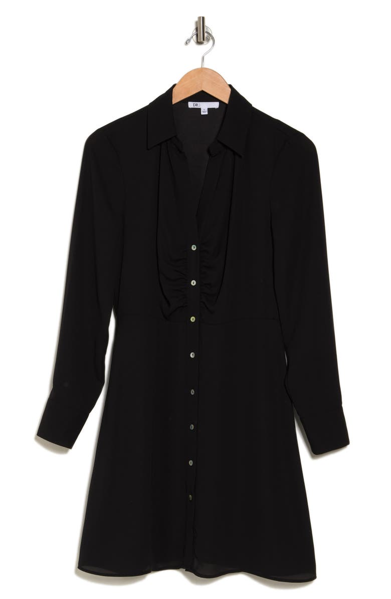 DR2 by Daniel Rainn Gathered Front Long Sleeve Shirtdress, Alternate, color, 