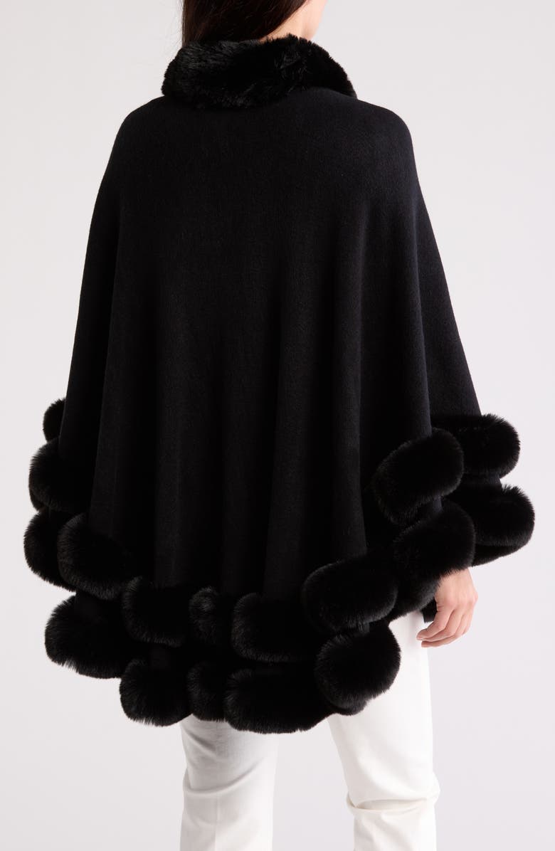 La Fiorentina Faux Fur Trim Ruana, Alternate, color, 