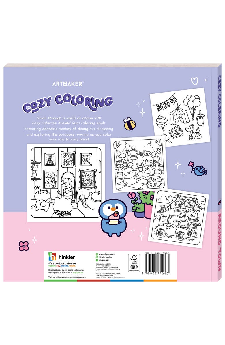 Art Maker Cozy Coloring, Around Town, 128 Page Adult Coloring Book, Alternate, color,