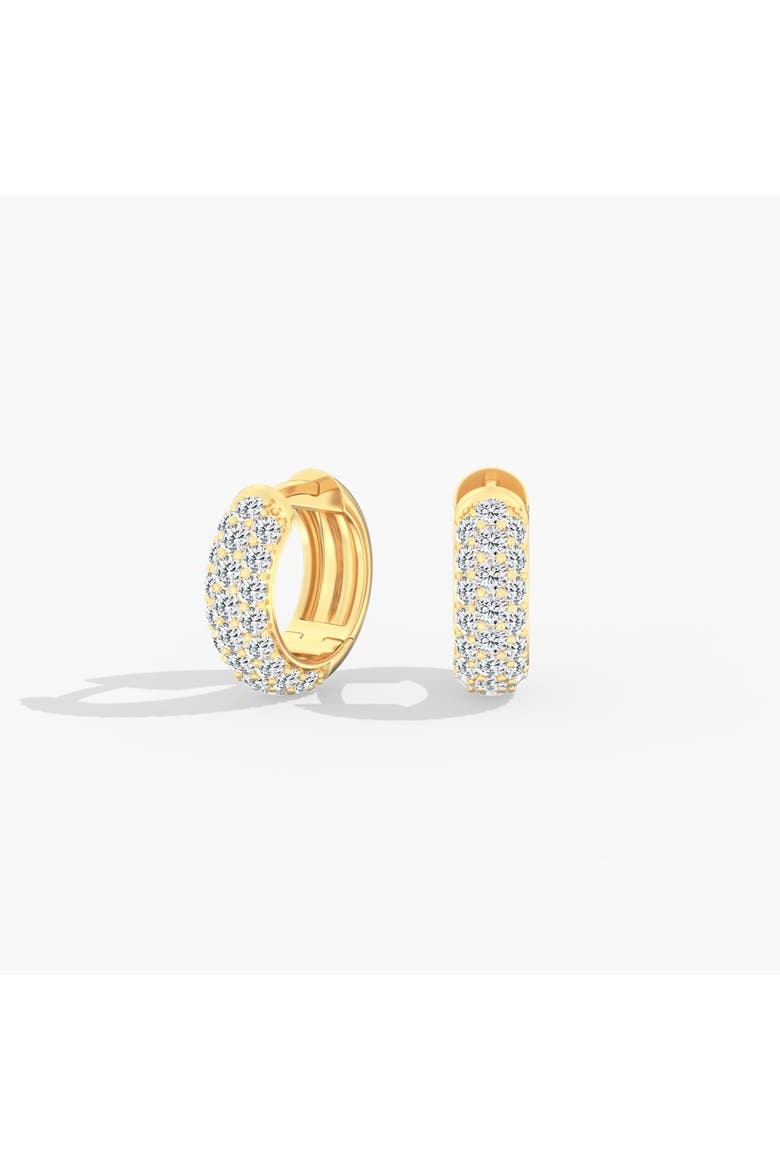Pavé Domed Lab Diamond Huggie in 14K Gold, Main, color, Yellow Gold
