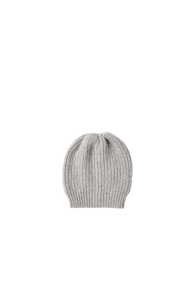 Cashmere and silk Diamond yarn knit beanie, Alternate, color, Pebble