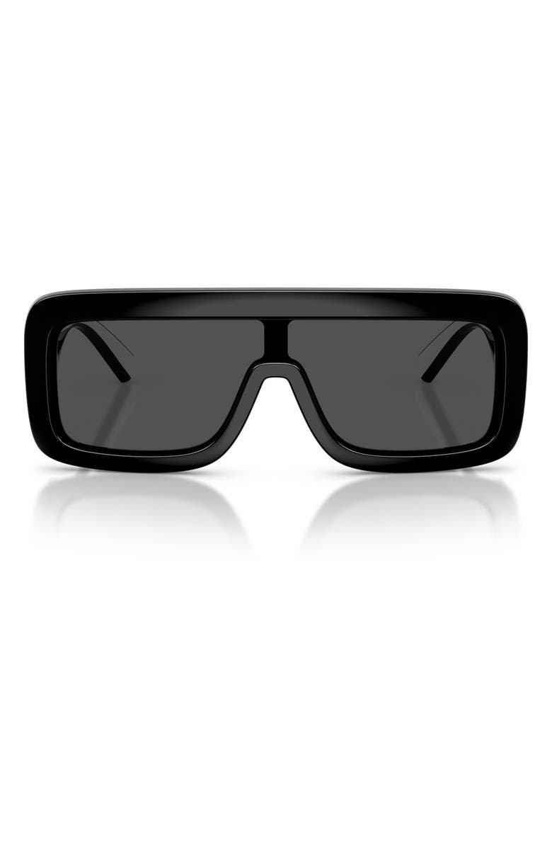 Dolce&Gabbana Kids' 118mm Rectangular Shield Sunglasses, Main, color, Black / Dark Grey