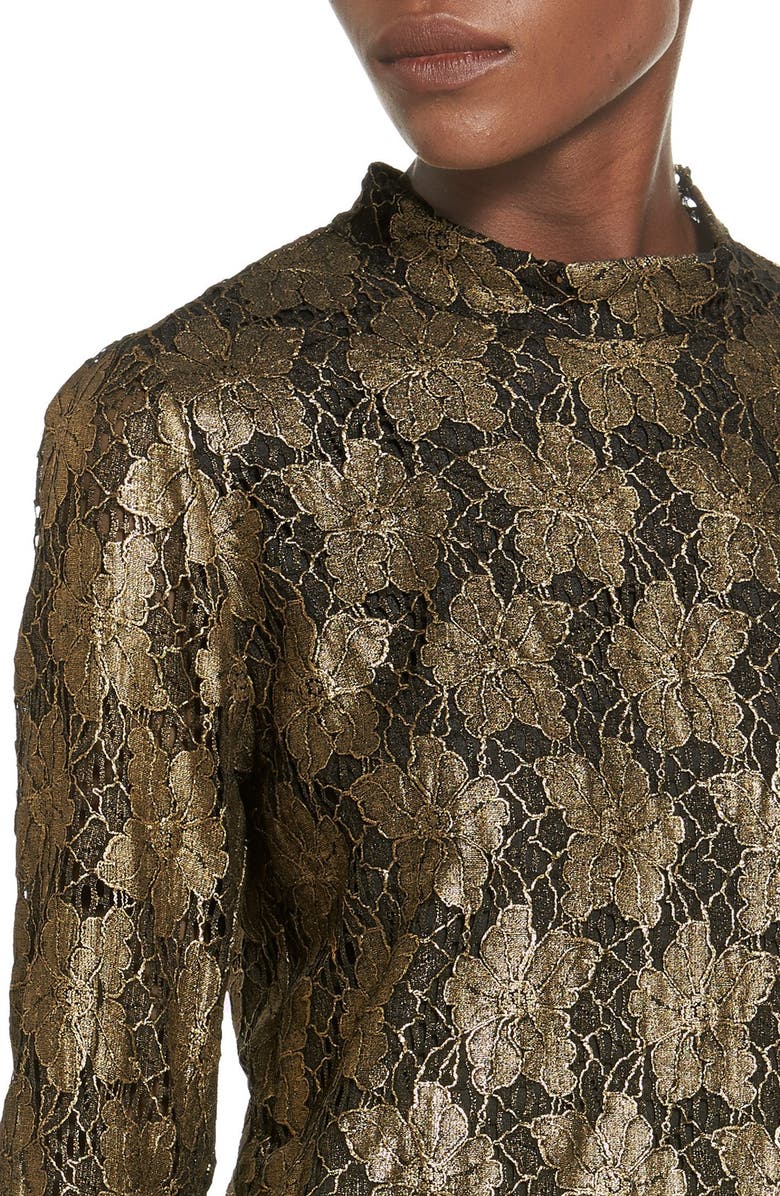 STOREE Metallic Lace Shift Dress, Alternate, color,