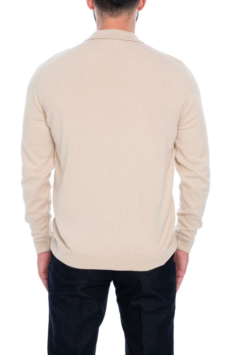VELLAPAIS Long Sleeve Polo, Alternate, color, Beige