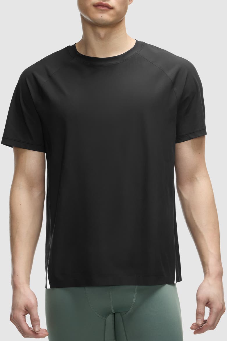 Run Interlock Stride Short Sleeve, Alternate, color, Soft Olive