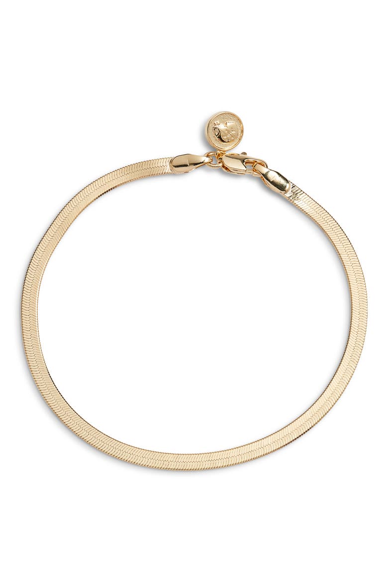 Ella Herringbone Chain Bracelet, Main, color, GOLD