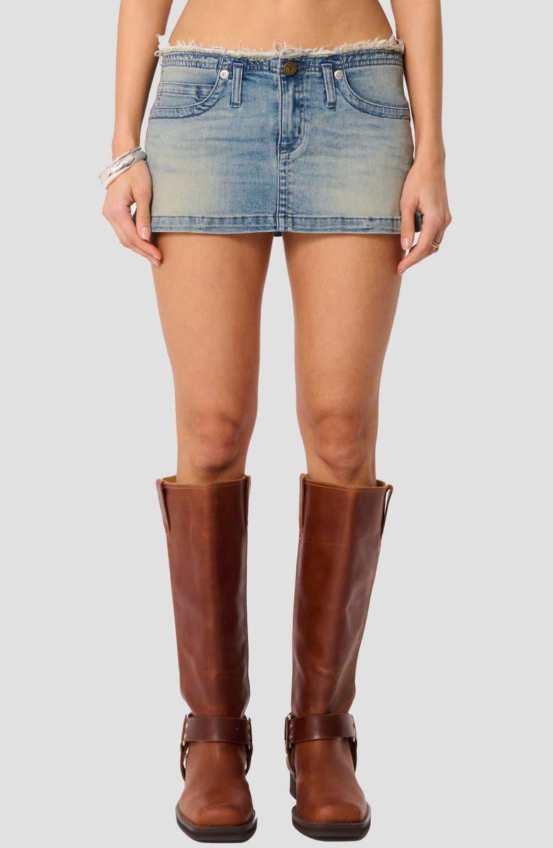 ABRAND A Low Mini Denim Skirt, Main, color, Mikey