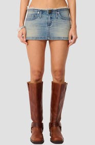 ABRAND A Low Mini Denim Skirt