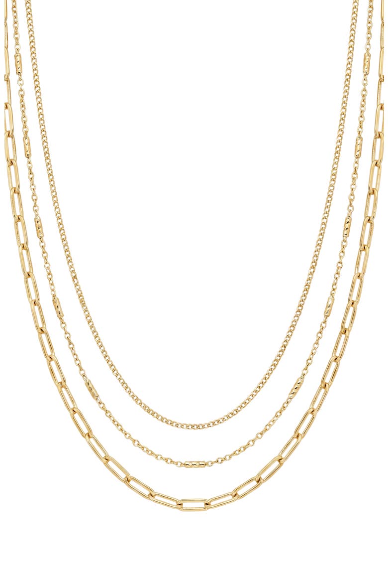 Triple Layer Chain Necklace, Main, color, GOLD