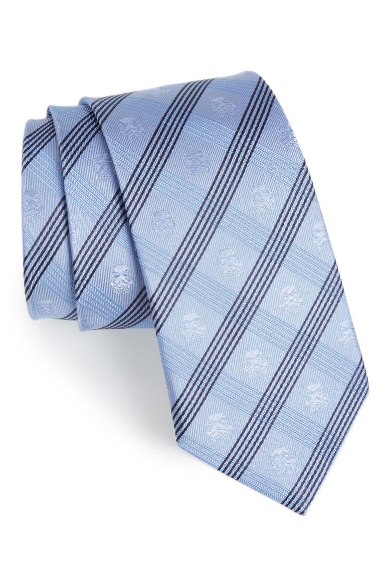 'Star Wars™ - Stormtrooper' Plaid Silk Tie, Main, color, BLUE
