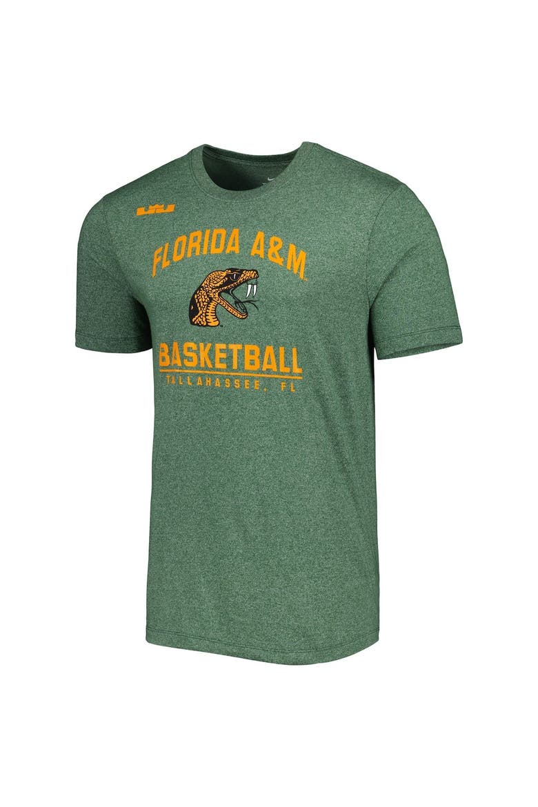 Men's Nike x LeBron James Heather Green Florida A&M Rattlers Marled T-Shirt, Alternate, color, Heather Green